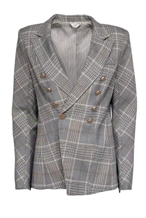 Adroit - Grey & Cream Plaid Double Breasted Blazer Sz 2