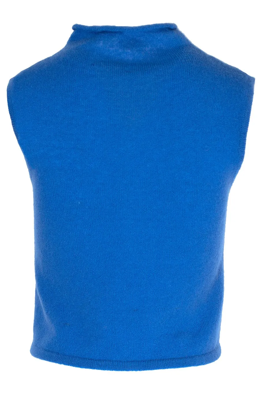 Airy Cashmere Silk Roll Neck Tank