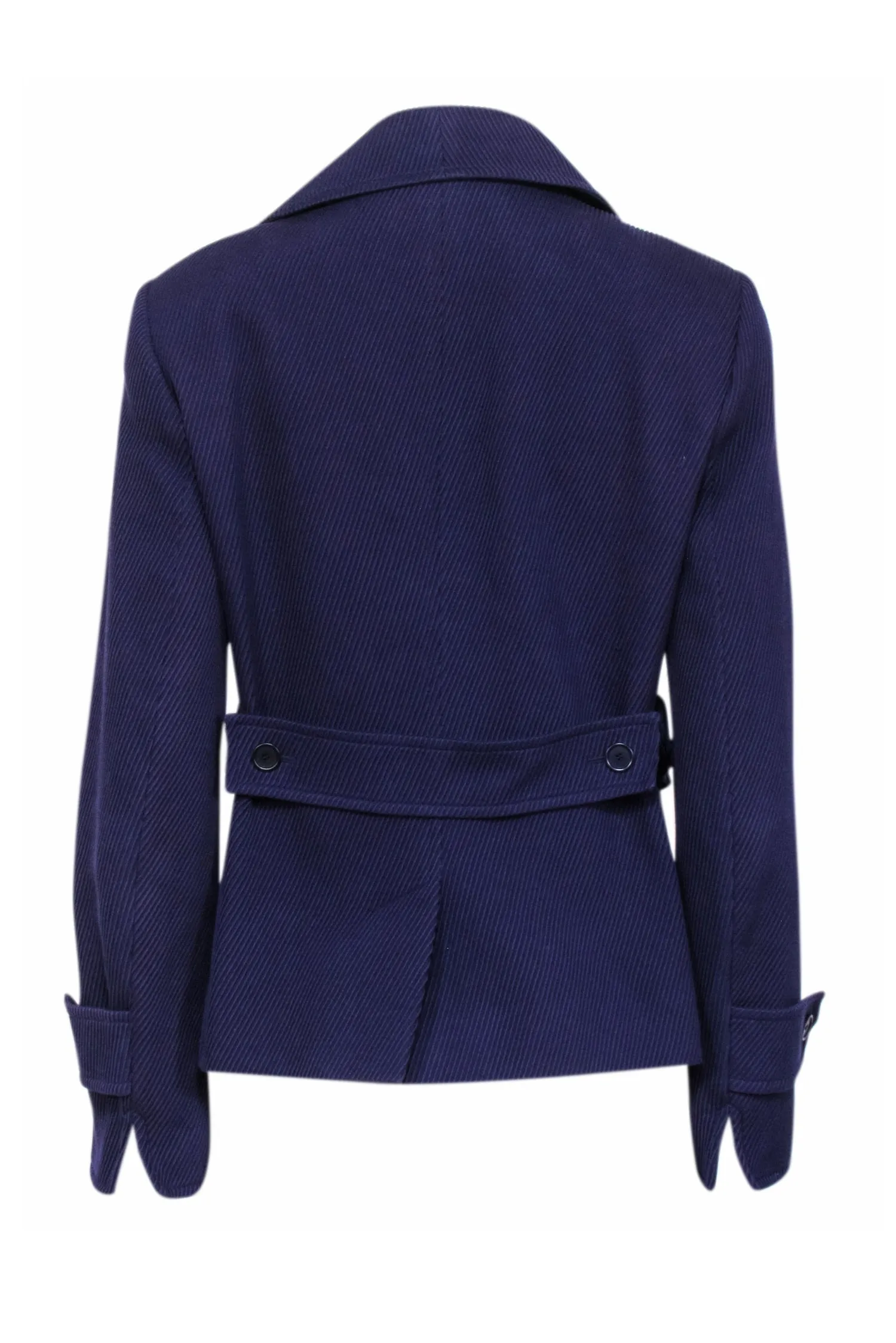 Akris - Purple Ribbed Double Breasted Jacket Sz 8