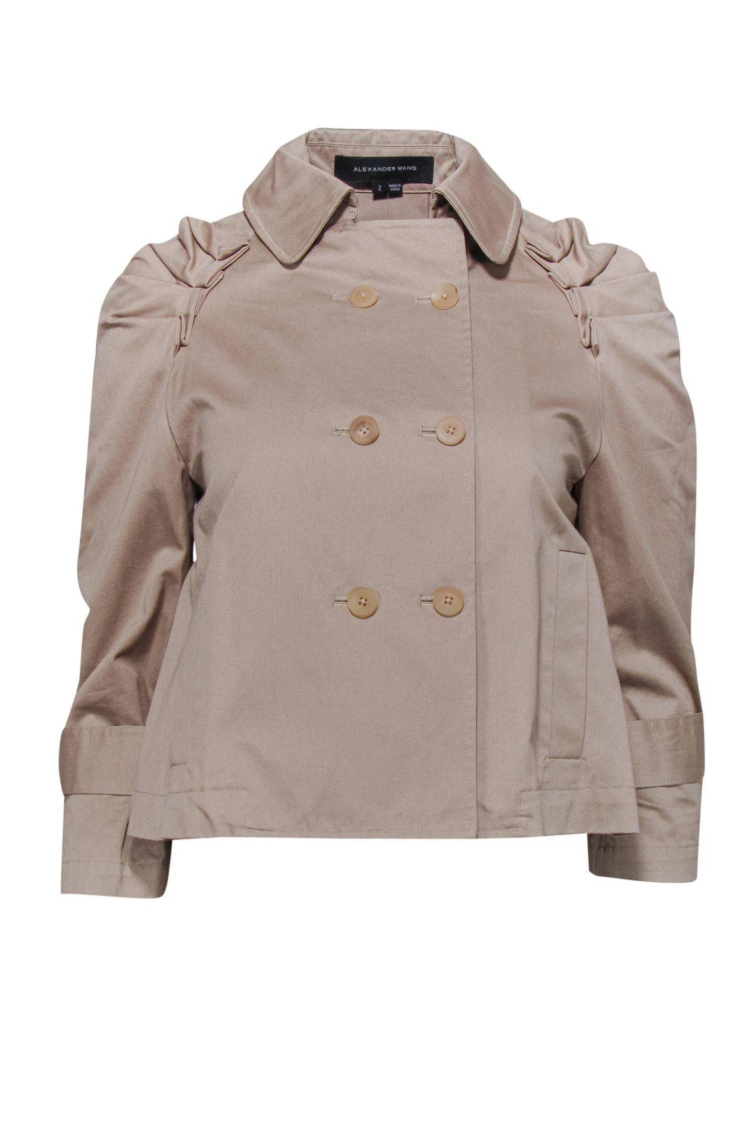 Alexander Wang - Khaki Cotton Double Breasted Jacket Sz 2