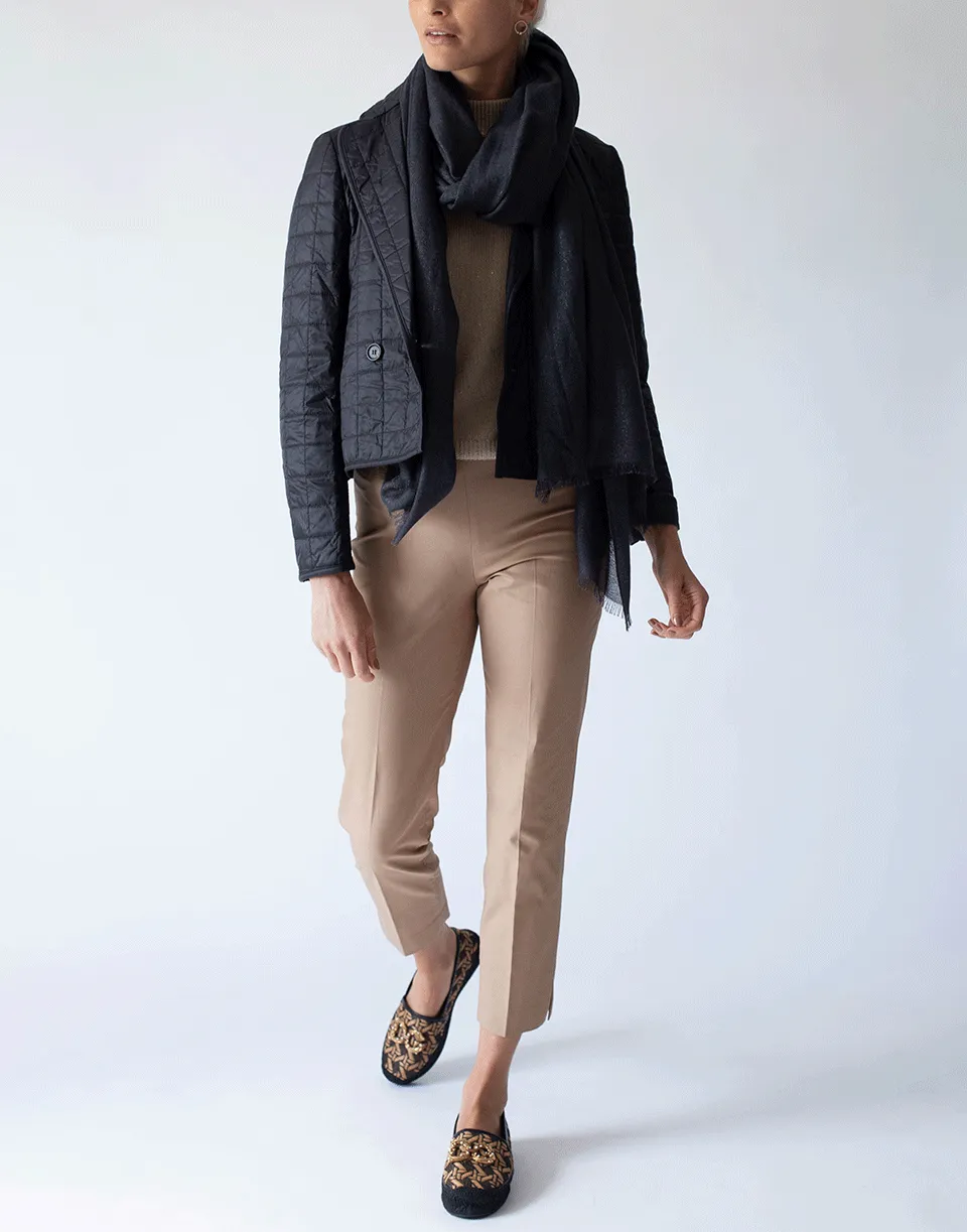 Anthracite Cashmere Silk and Lurex Scarf