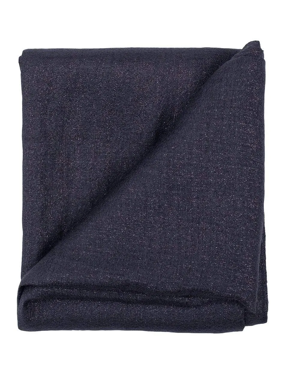 Anthracite Cashmere Silk and Lurex Scarf