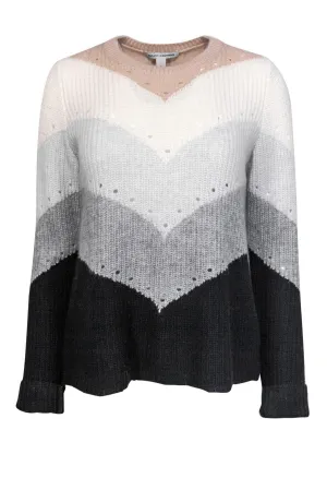 Autumn Cashmere - Black & Grey Cashmere Sweater Sz S