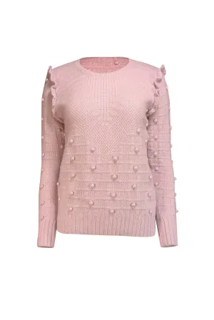 Autumn Cashmere - Lilac Textured Cashmere & Wool Blend Sweater Sz M