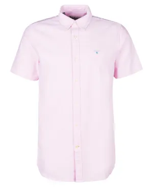 BARBOUR Oxford Short Sleeve Tailored Cotton Shirt PINK