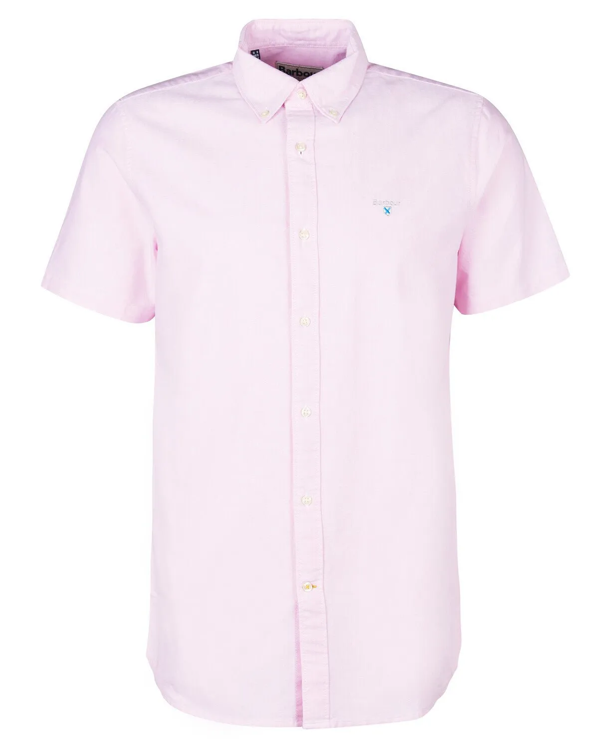 BARBOUR Oxford Short Sleeve Tailored Cotton Shirt PINK