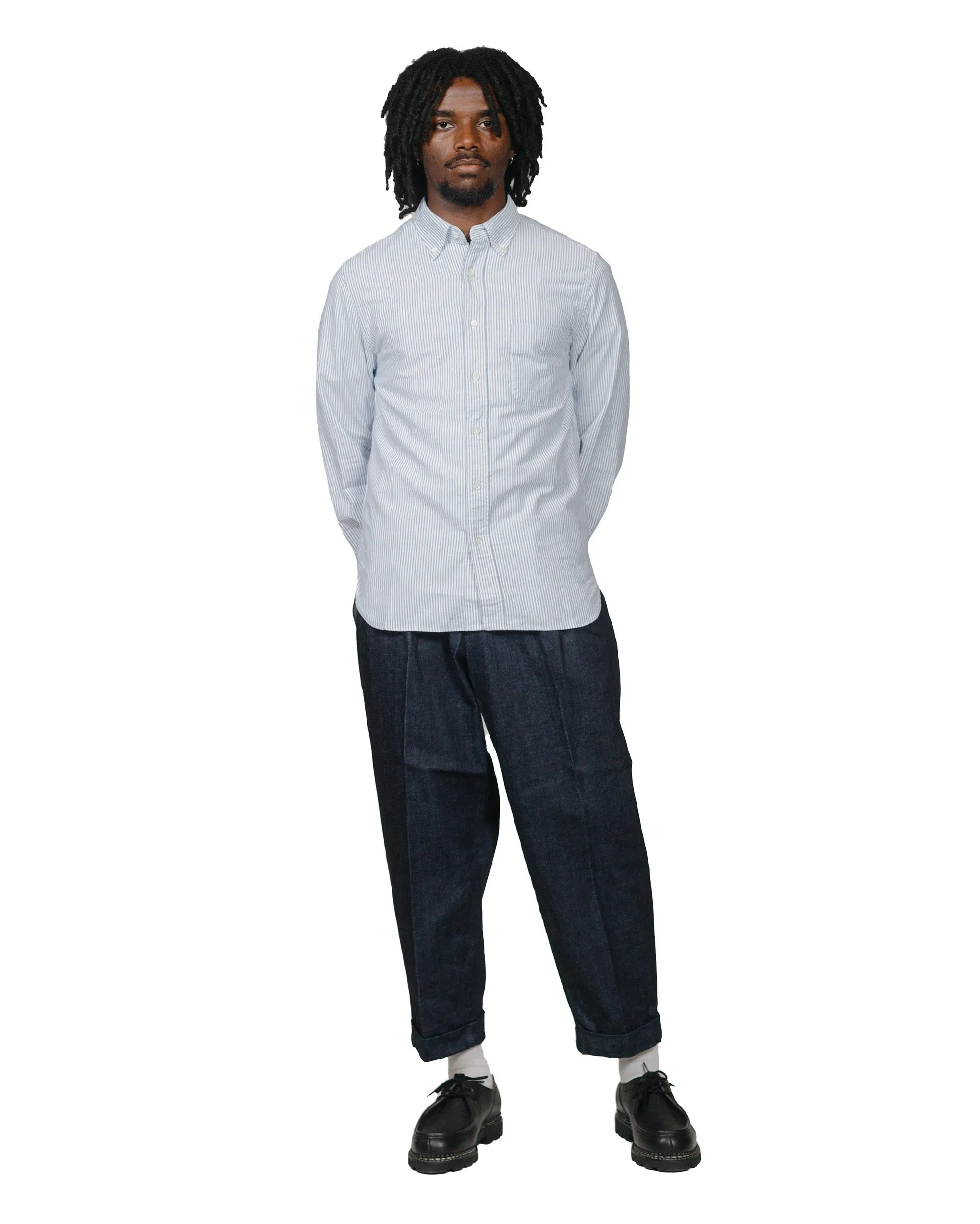 Beams Plus B.D. Oxford Candy Stripe Blue