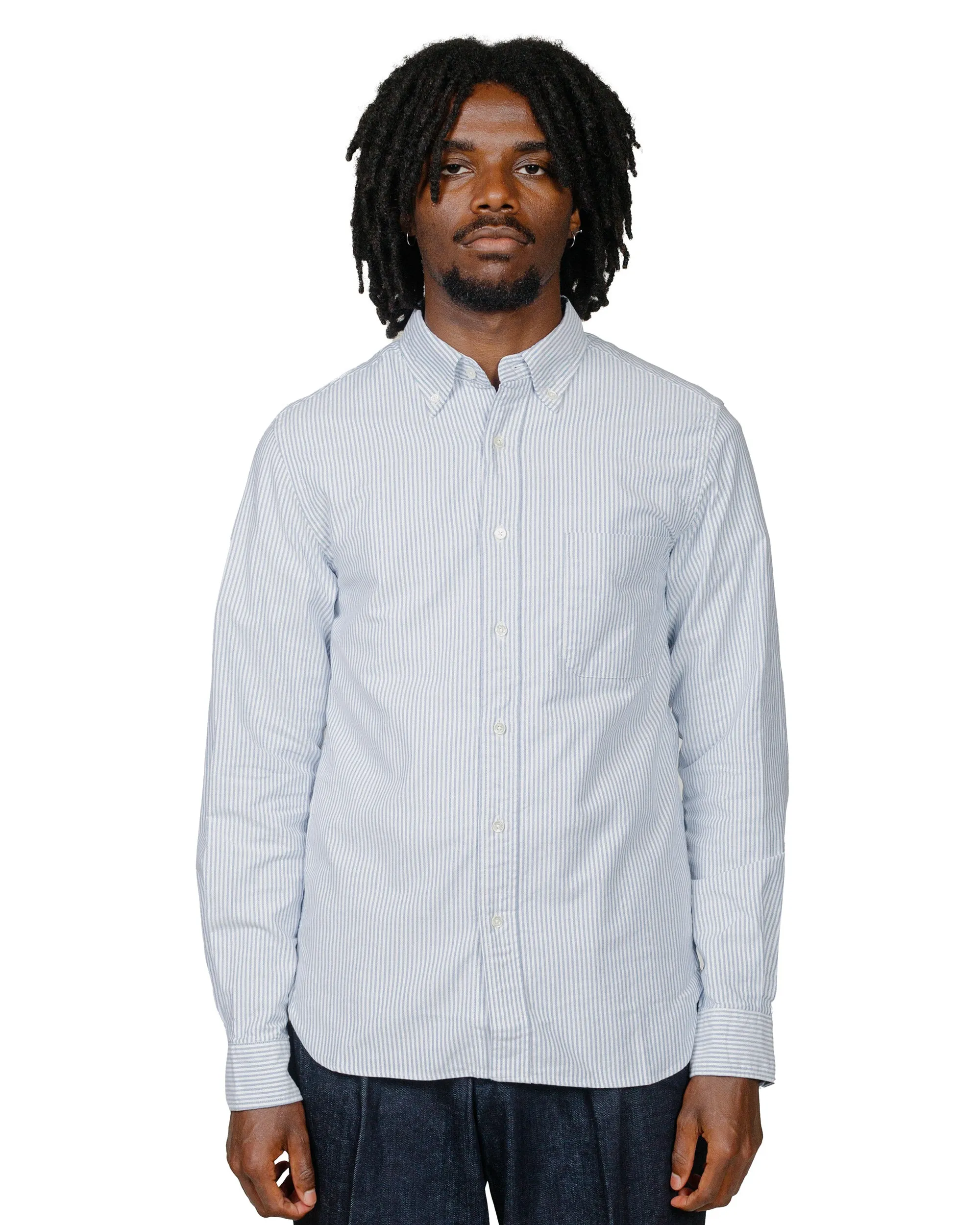 Beams Plus B.D. Oxford Candy Stripe Blue