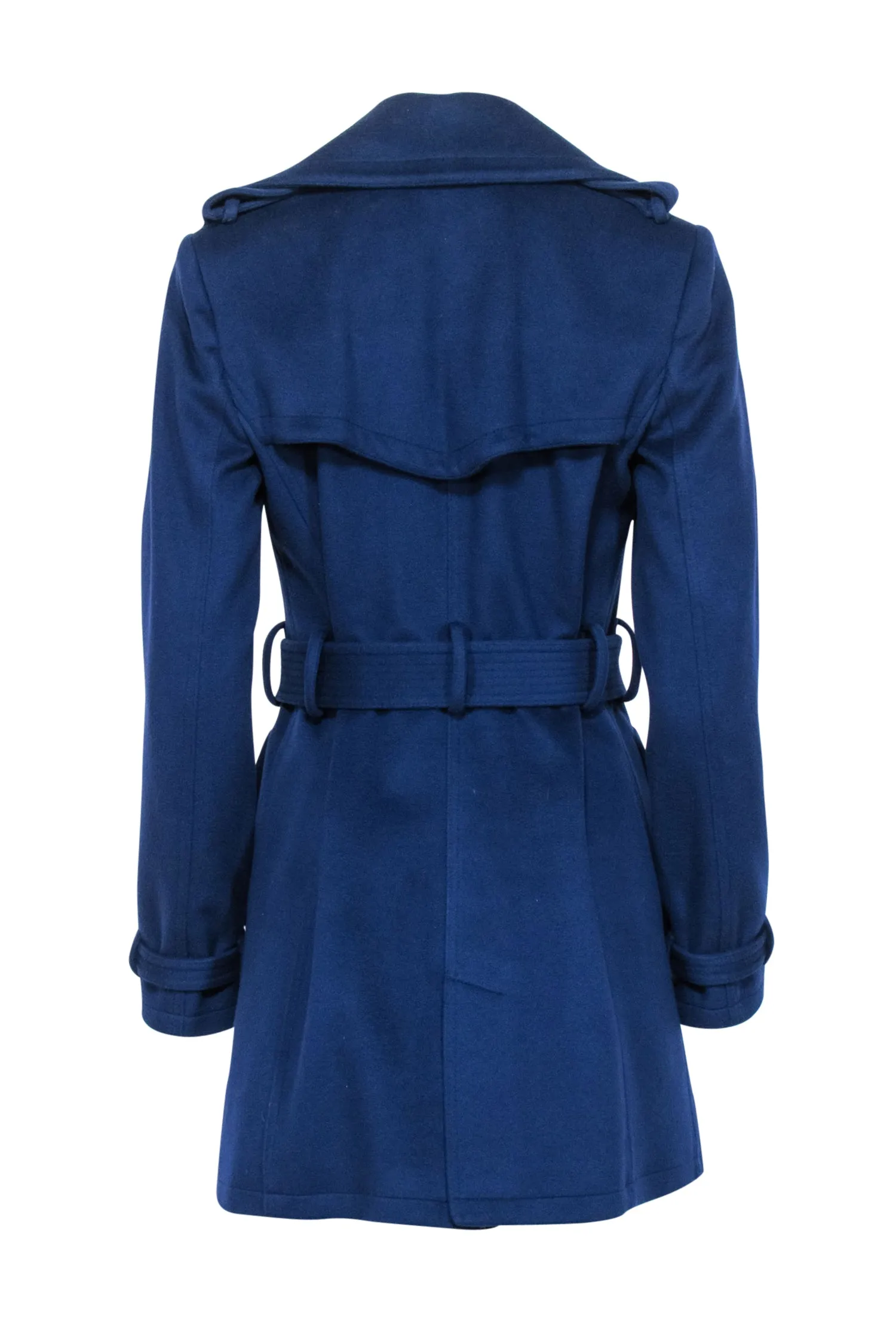 Burberry - Navy Double Breasted Button Coat Sz 6
