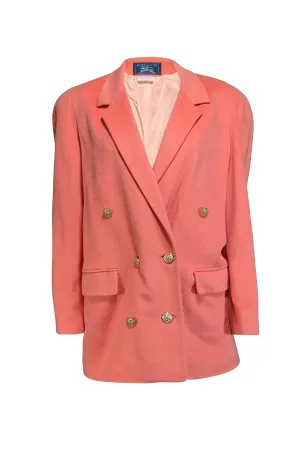 Burberry - Salmon Pink Wool Blend Blazer Sz 10