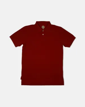 BURGUNDY SOLID PIQUE POLO - CLASSIC FIT