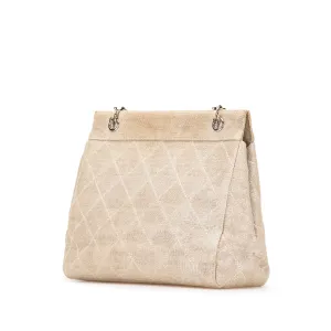 Chanel CC Stitched Linen Chain Tote