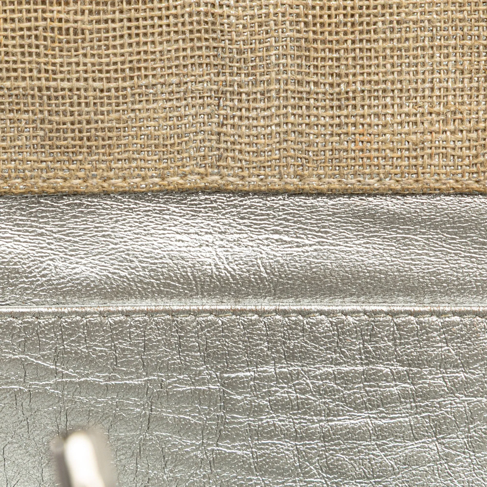 Chanel CC Stitched Linen Chain Tote