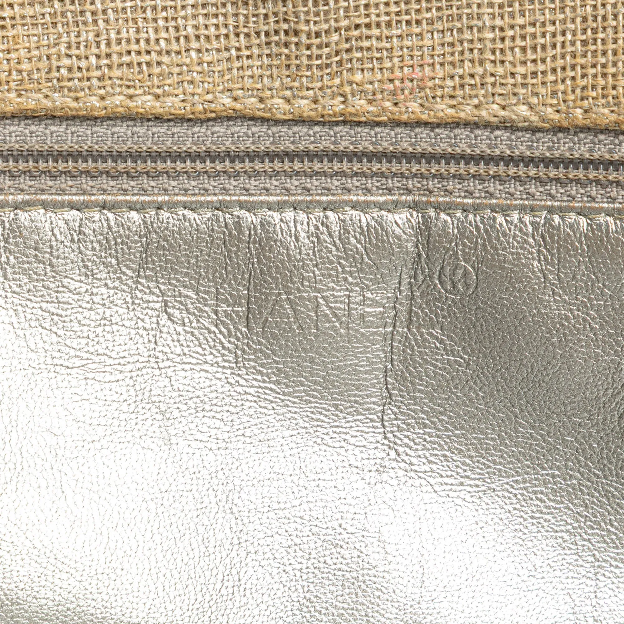 Chanel CC Stitched Linen Chain Tote