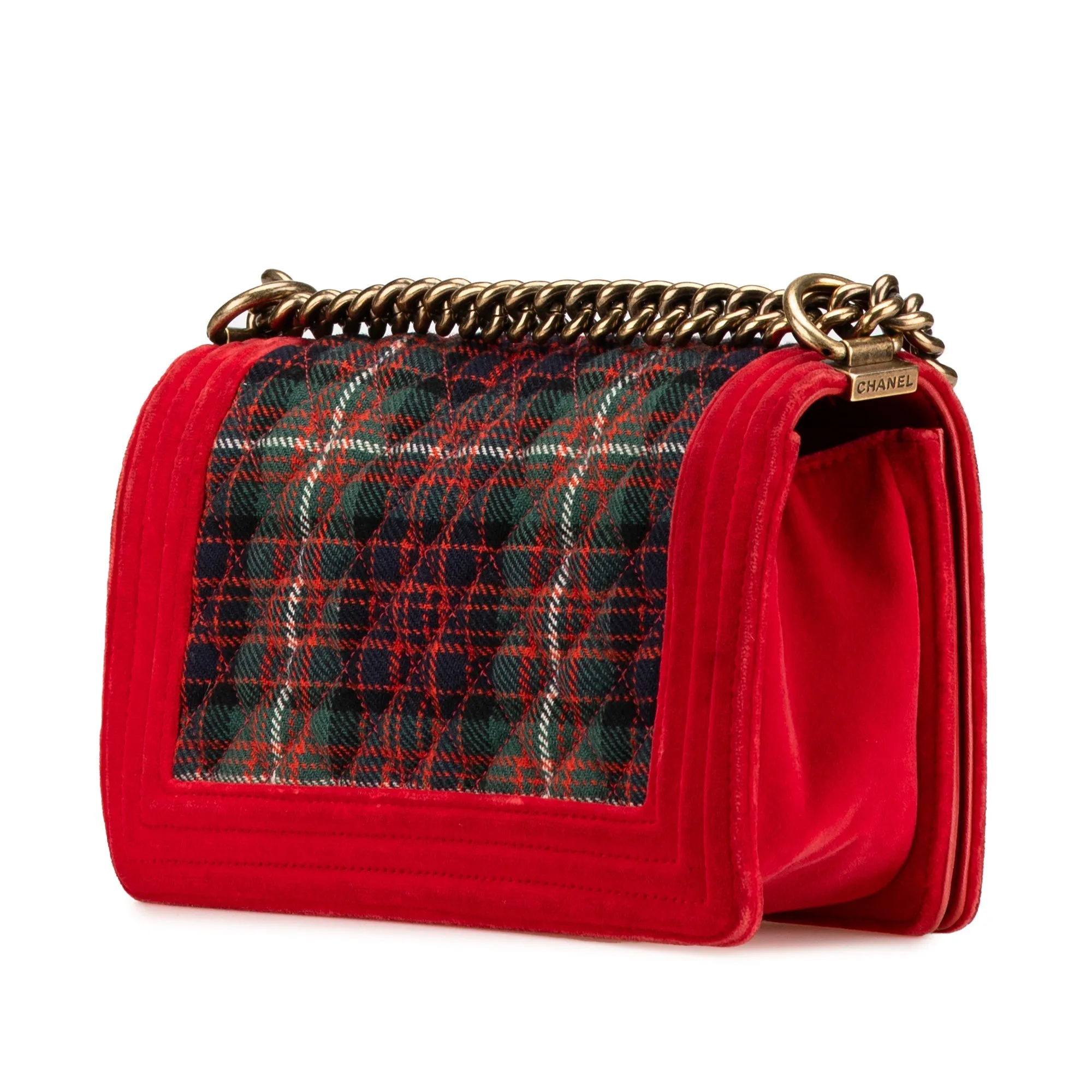 Chanel Medium Velvet and Tweed Boy Flap