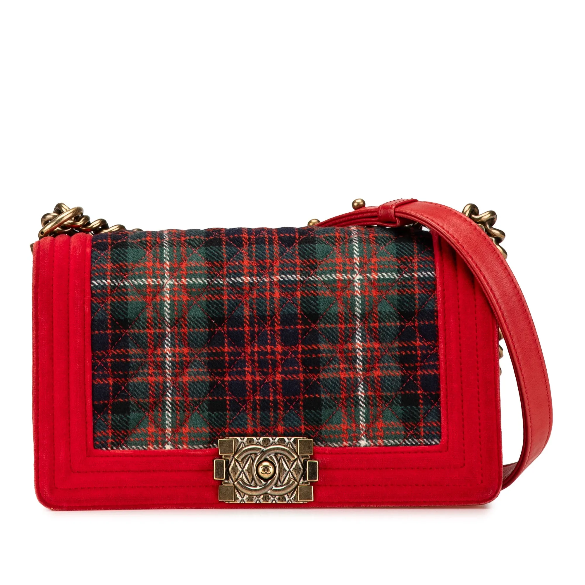 Chanel Medium Velvet and Tweed Boy Flap