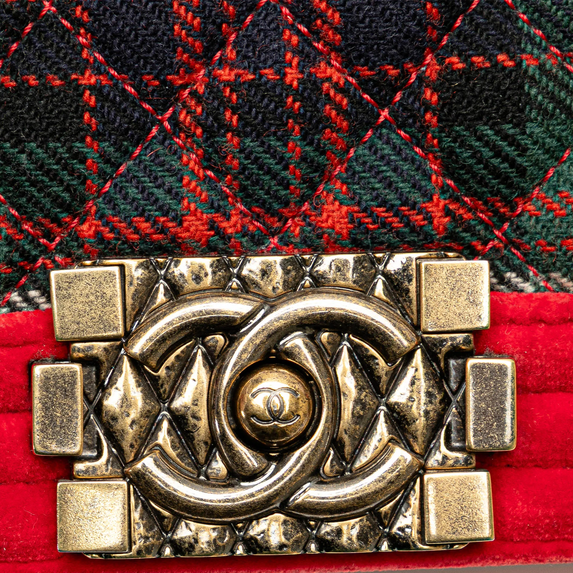 Chanel Medium Velvet and Tweed Boy Flap
