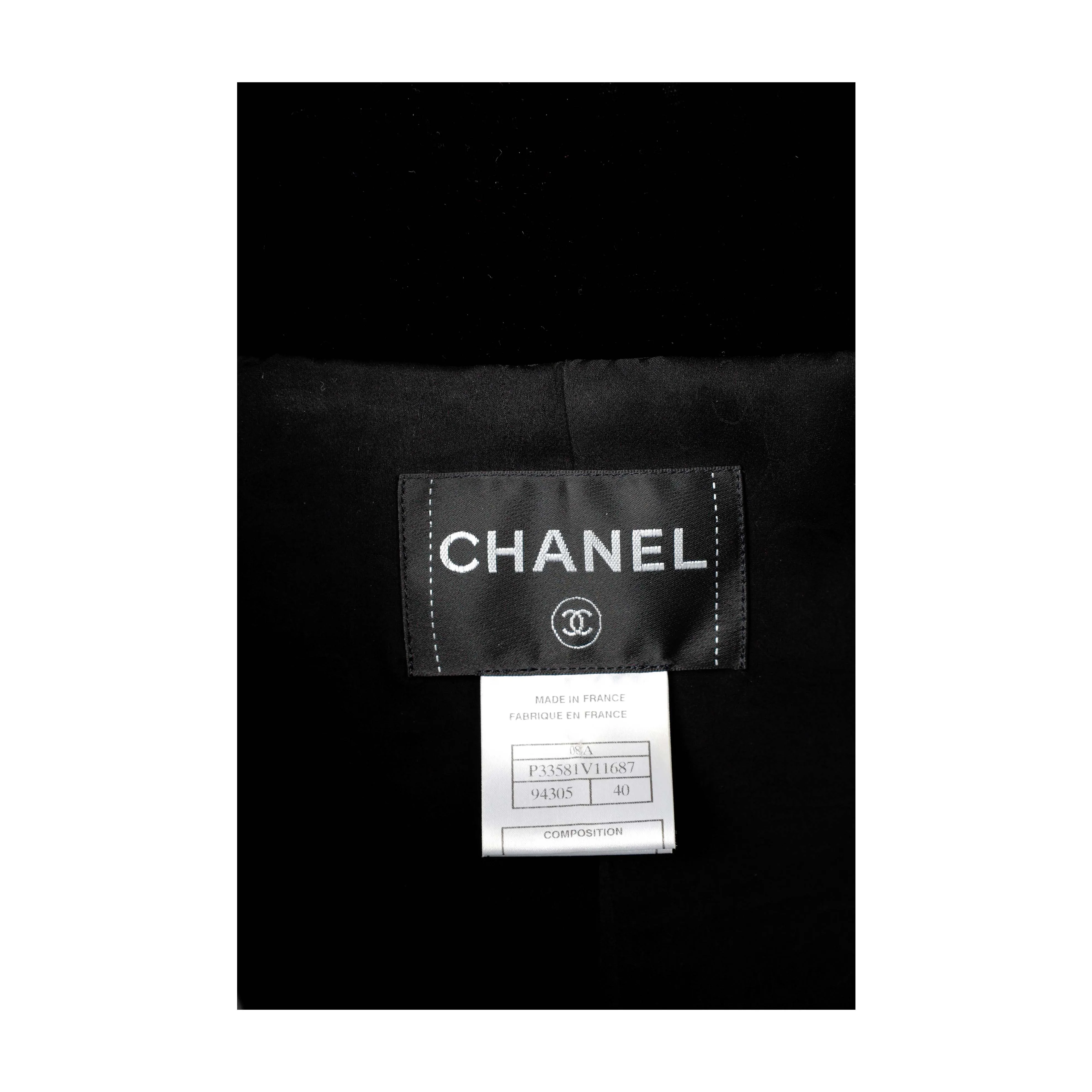 Chanel Velvet Jacket with Stone Buttons - '10s