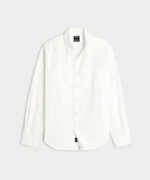 Classic Fit Denim Overshirt in White