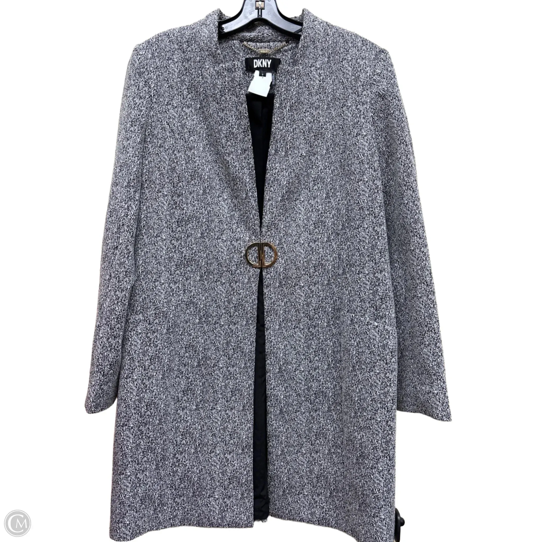 Coat Peacoat By Dkny In Black & Grey. Size: 12