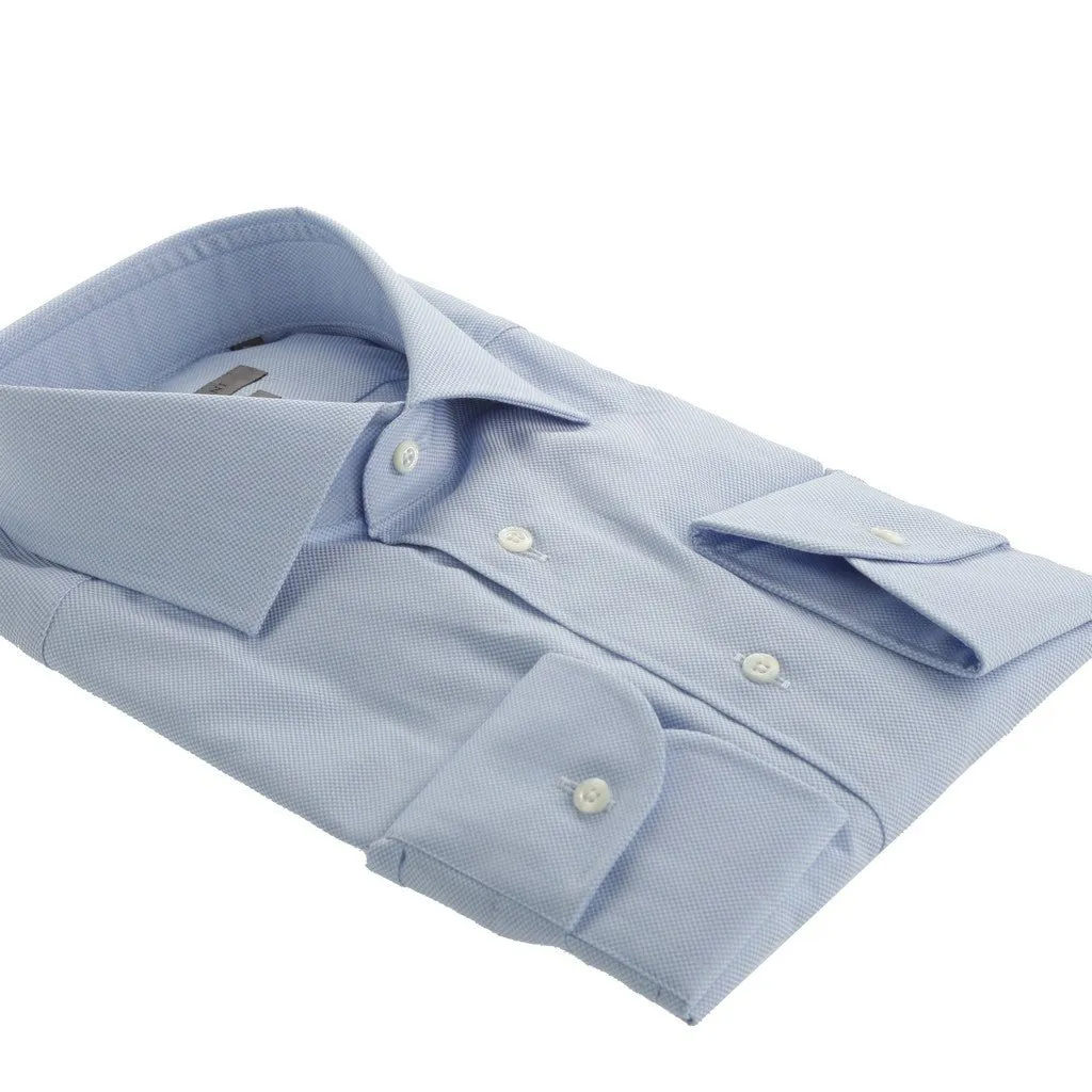 CORNELIANI Wrinkle Free Cotton Shirt BLUE