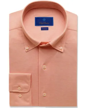 David Donahue Melon Oxford Knit Shirt