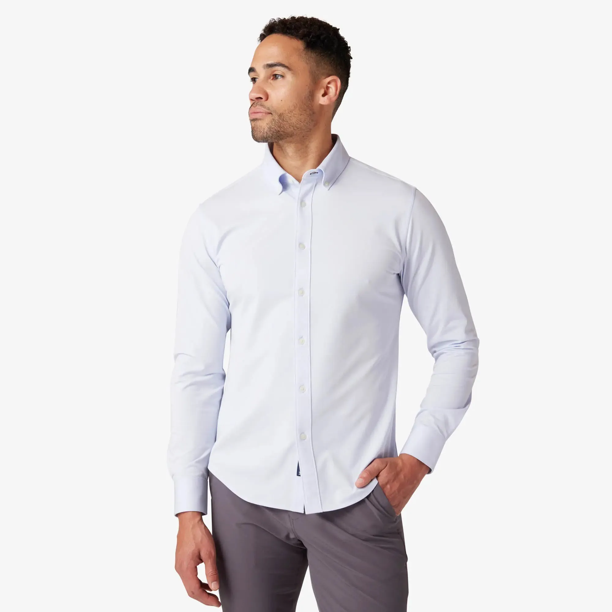 Ellis Oxford Dress Shirt - Sky Blue Solid | Mizzen   Main