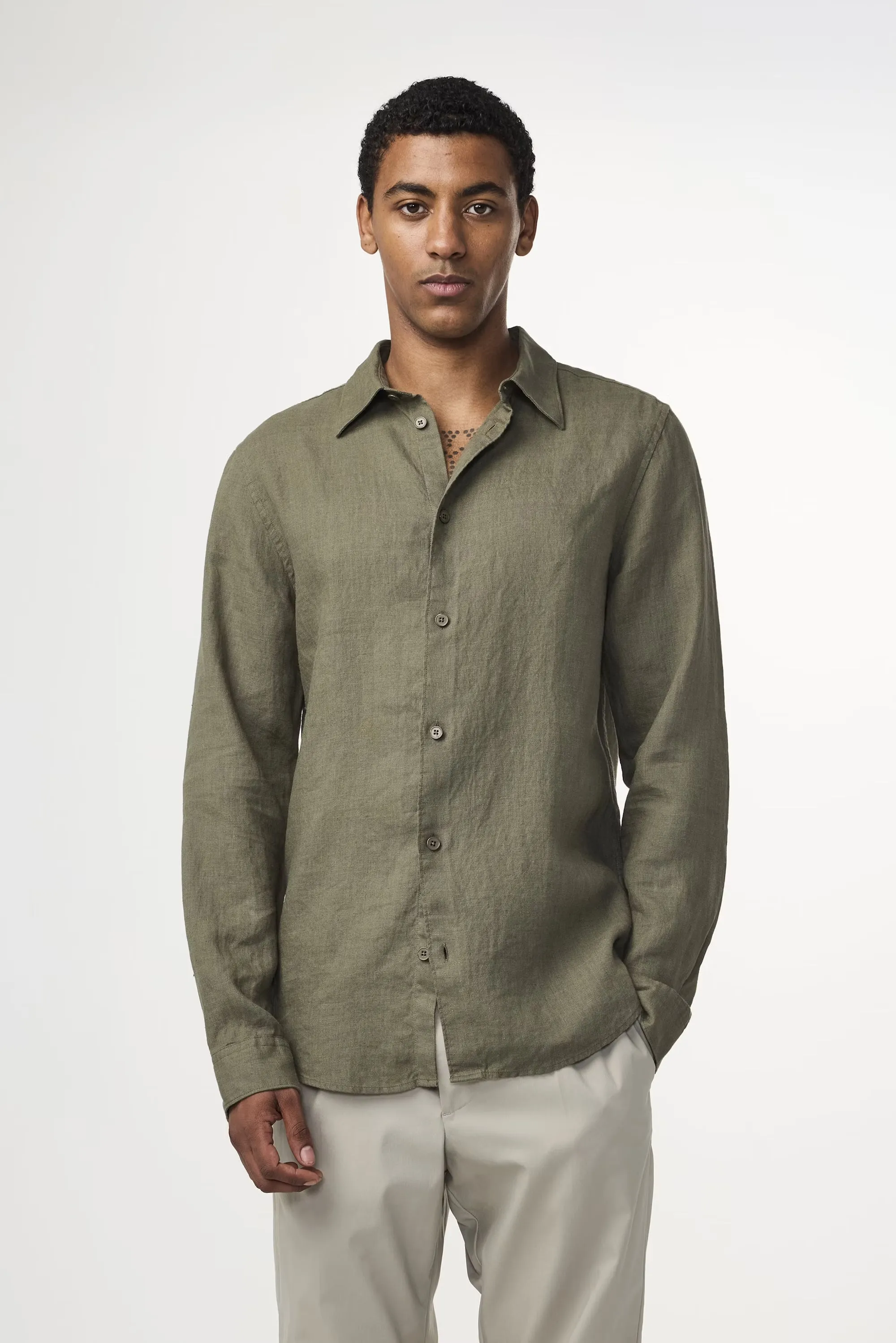 Enzo Linen Shirt - Caper | NN.07