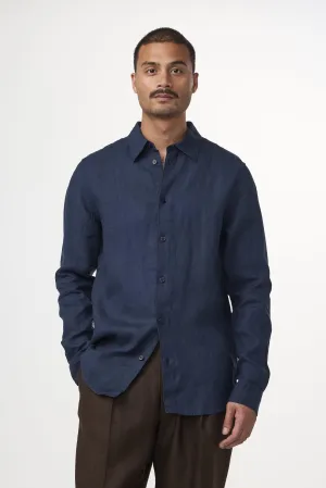 Enzo Linen Shirt - Navy Blue | NN.07