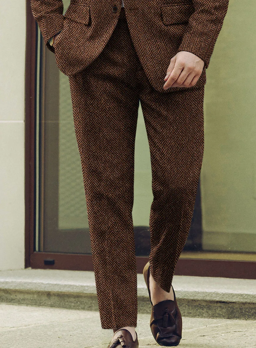 Harris Tweed Walnut Herringbone Pants