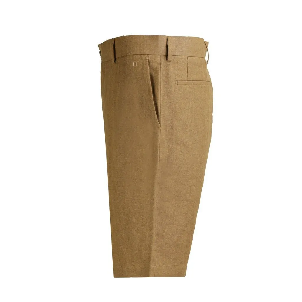 HENRY Linen Tailored Shorts CAMEL