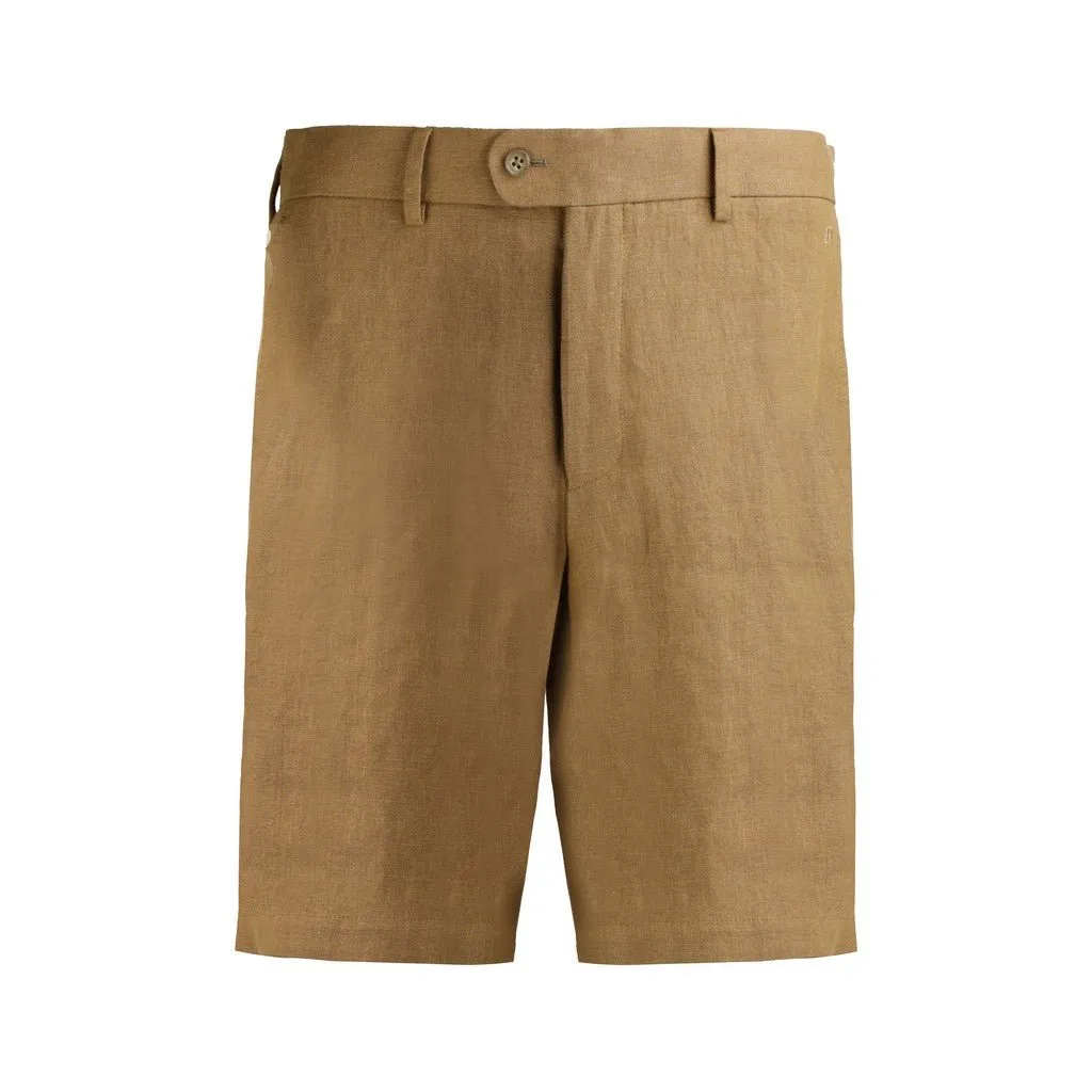 HENRY Linen Tailored Shorts CAMEL