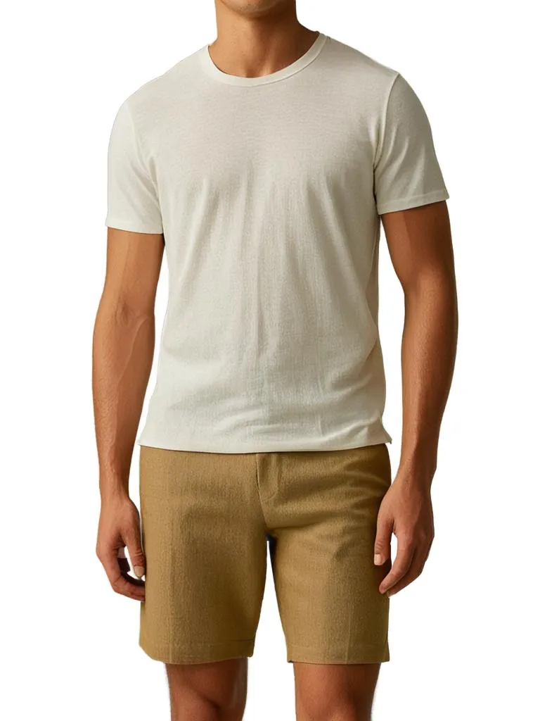 HENRY Linen Tailored Shorts CAMEL