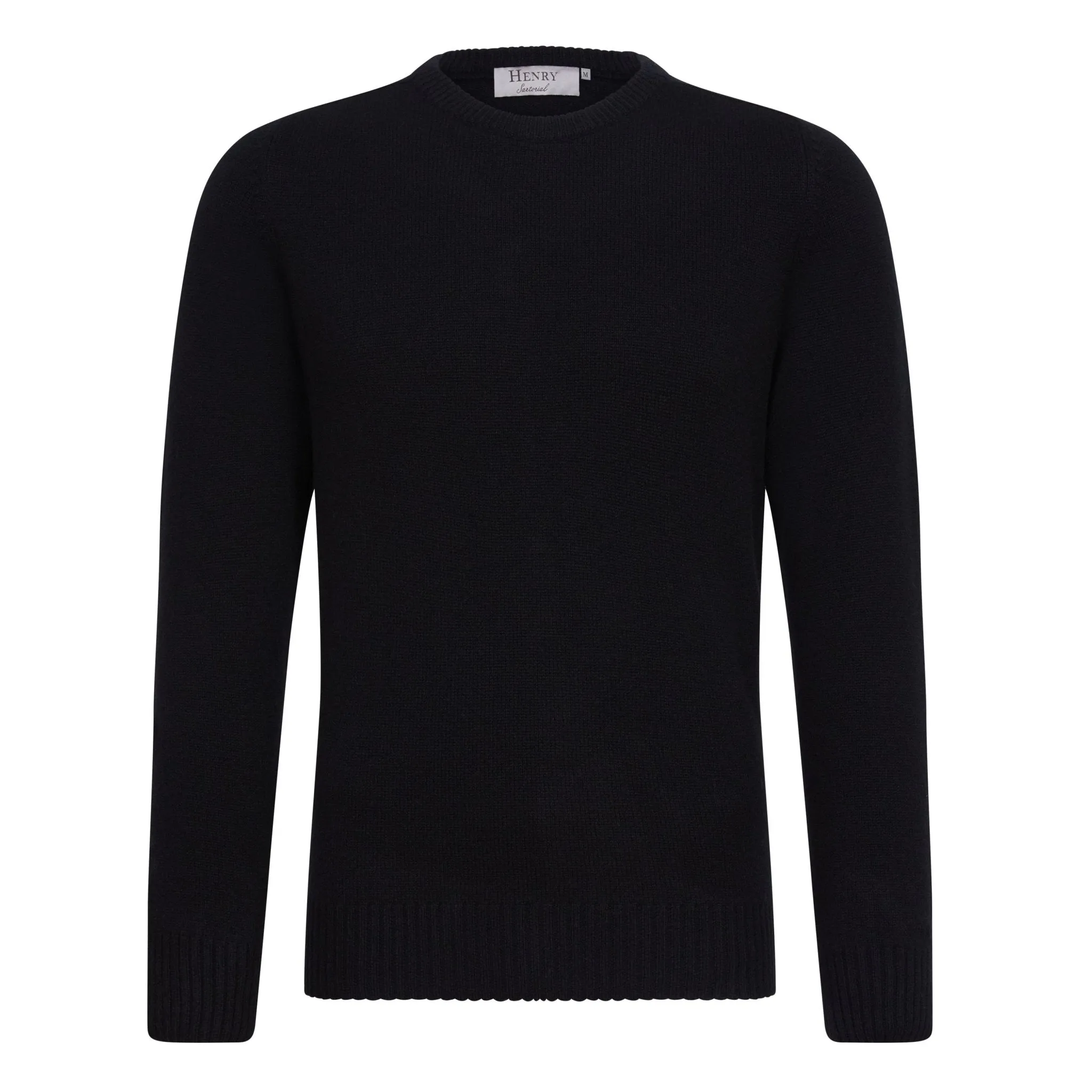 HENRY SARTORIAL Cashmere Crew Neck Knit BLACK