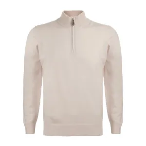 HENRY SARTORIAL Cashmere Quarter Zip 12GG CREAM