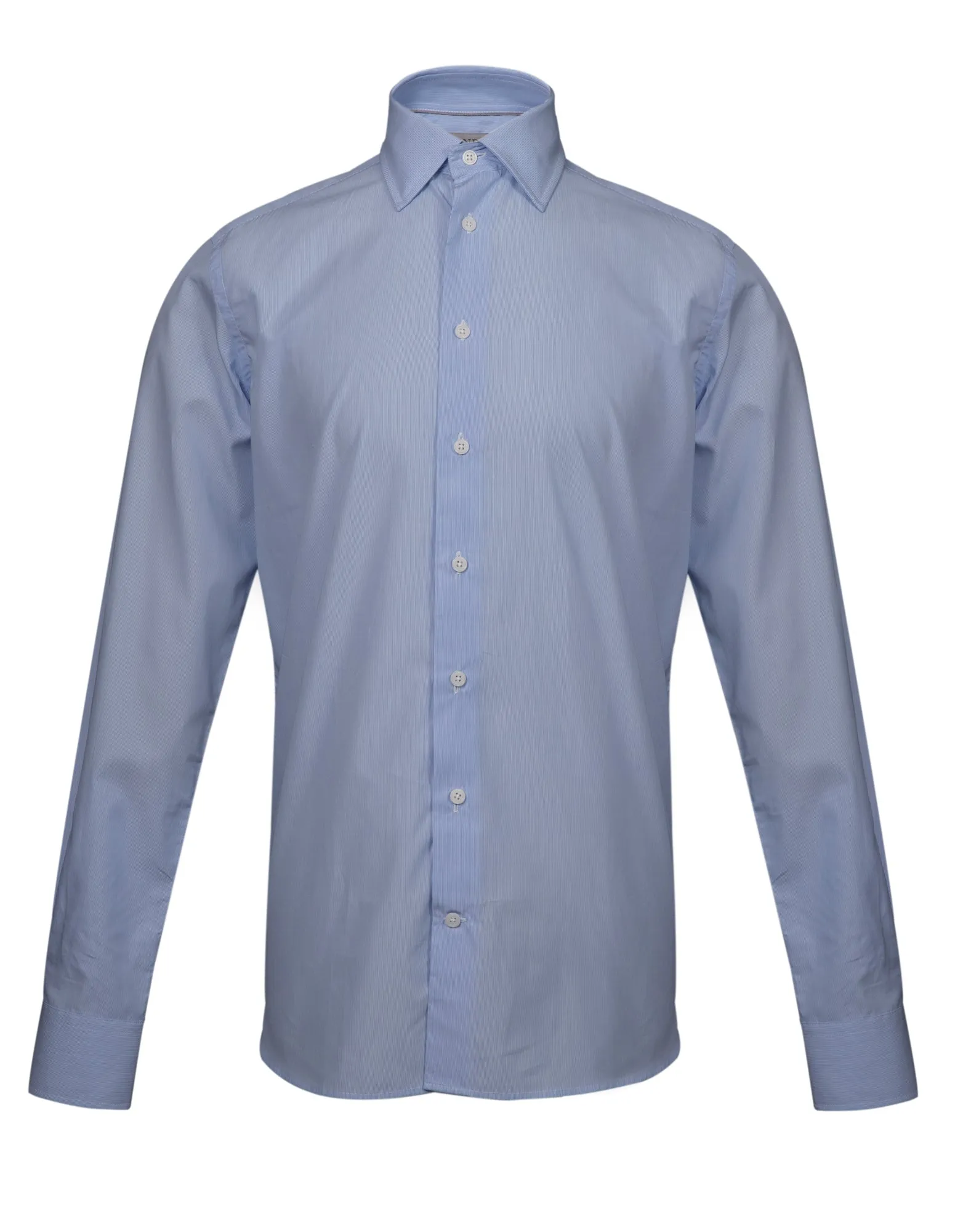 HENRY SARTORIAL Classic Fit Fine Stripe Shirt BLUE