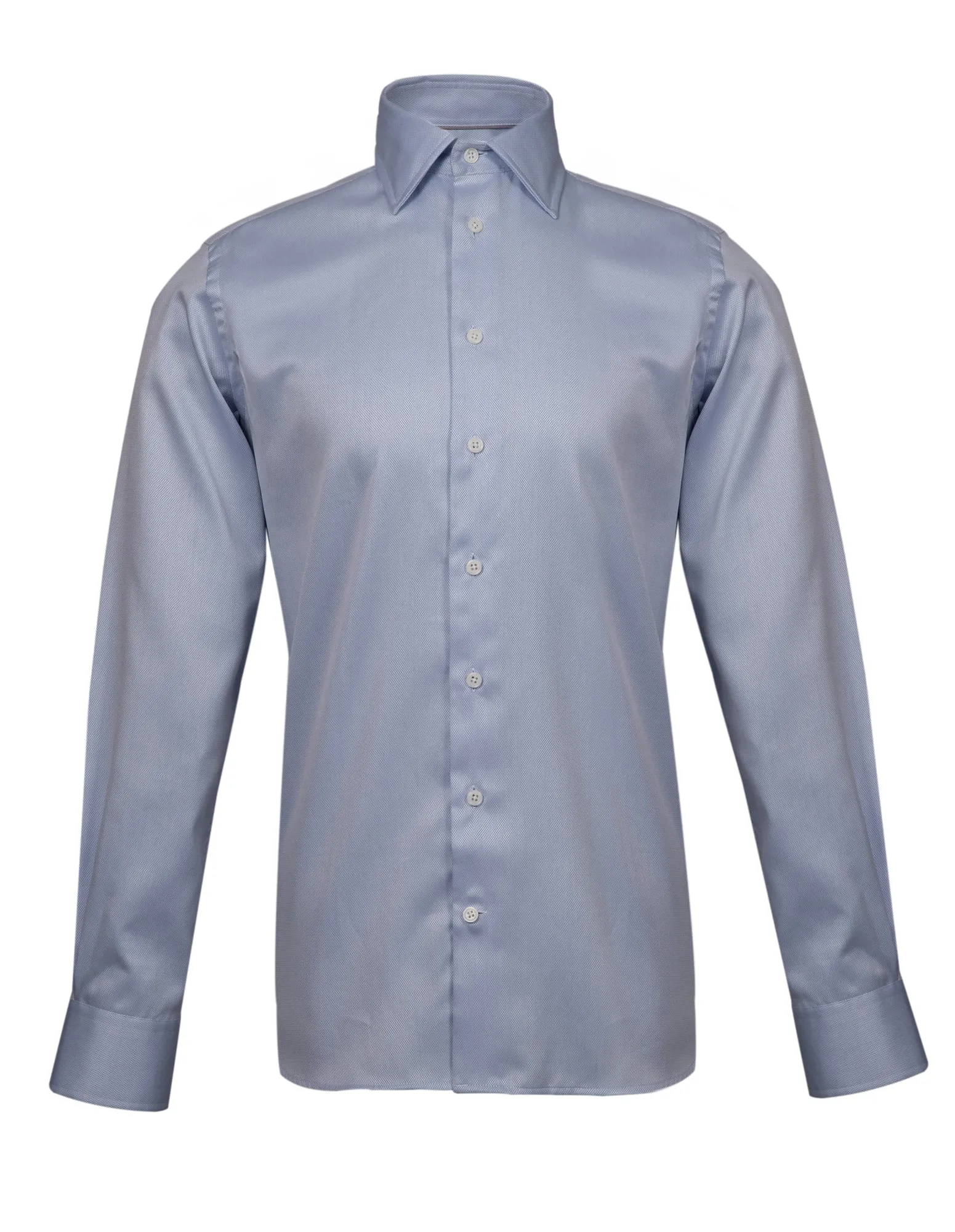 HENRY SARTORIAL Classic Fit Oxford Blended Cotton Shirt BLUE