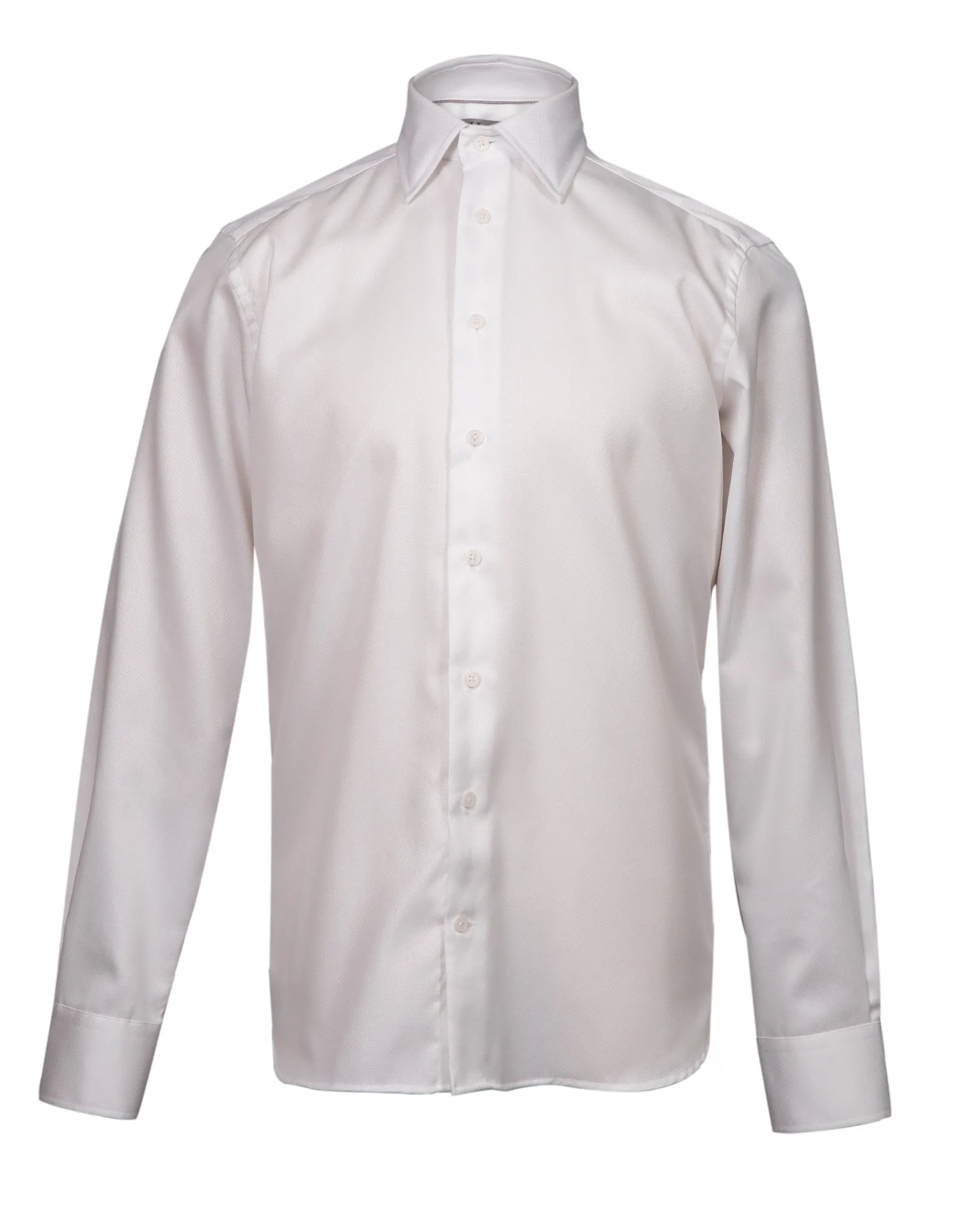 HENRY SARTORIAL Contemporary Fit Oxford Blended Cotton Shirt WHITE