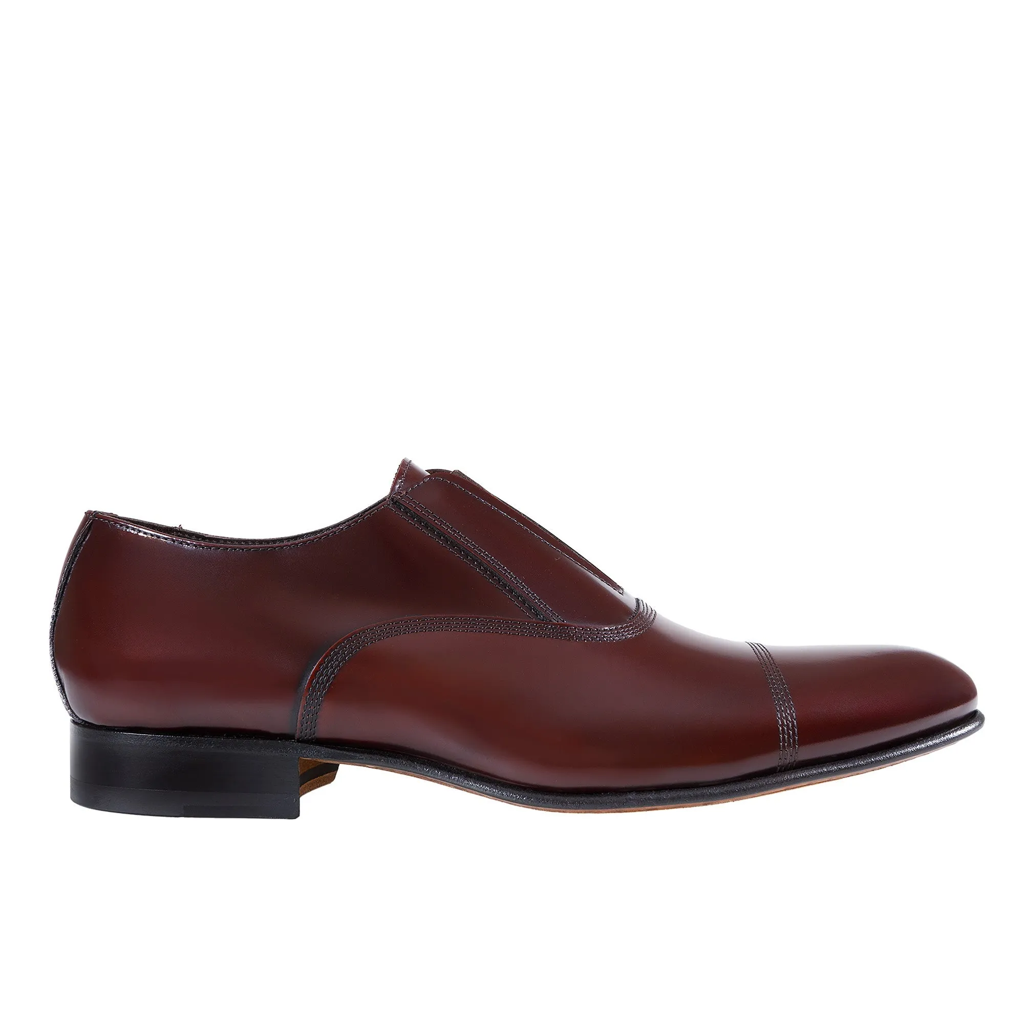 HENRY SARTORIAL Elastic Leather Oxford BURGUNDY