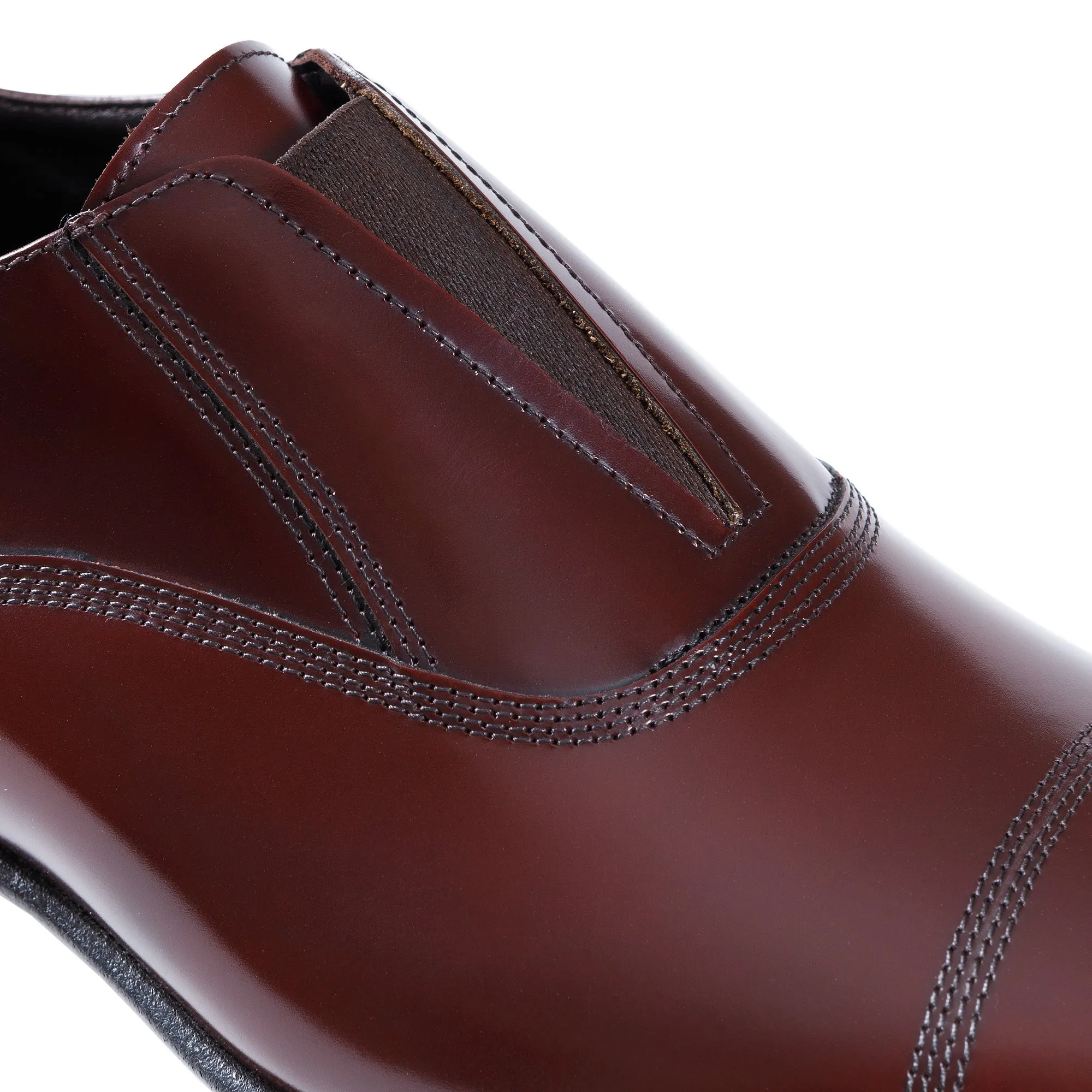 HENRY SARTORIAL Elastic Leather Oxford BURGUNDY