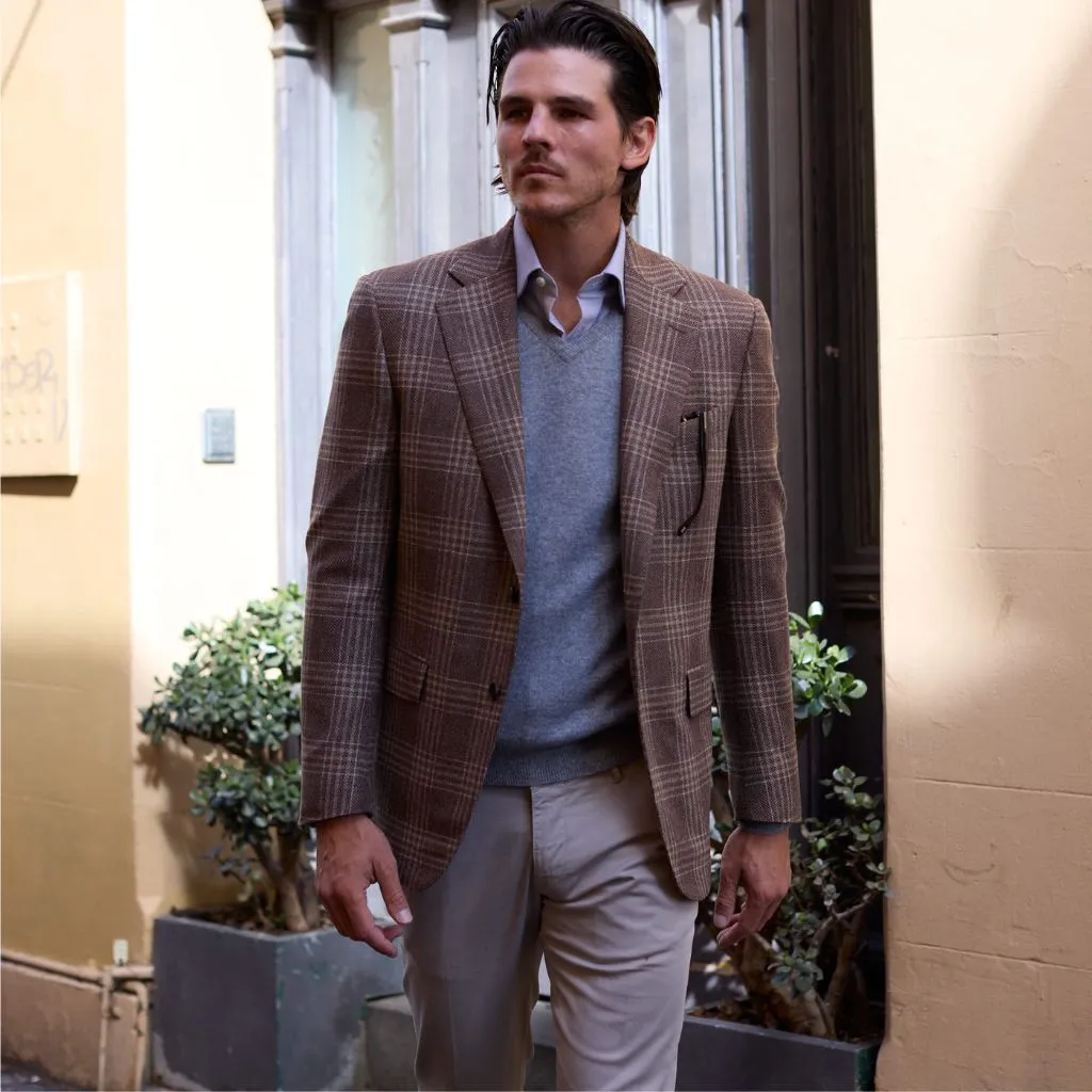 HENRY SARTORIAL HERITAGE Check Blazer BROWN CHECK REG