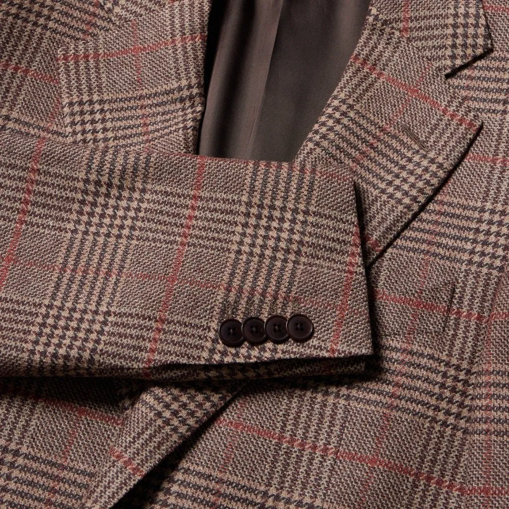 HENRY SARTORIAL HERITAGE Houndstooth Blazer BROWN REG