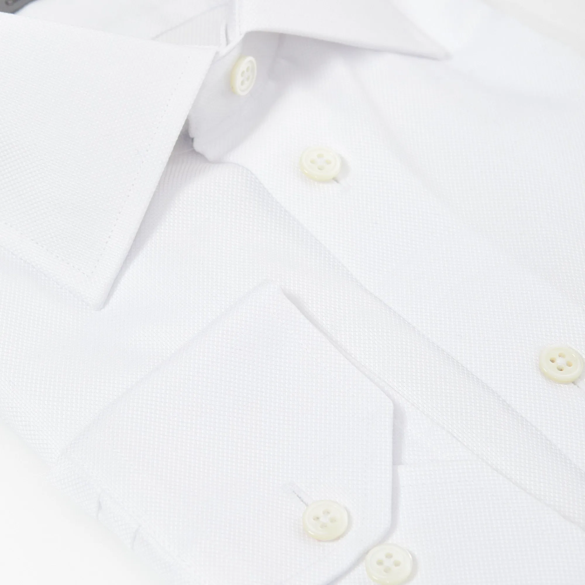 HENRY SARTORIAL Oxford Cotton Shirt Contemporary Fit WHITE