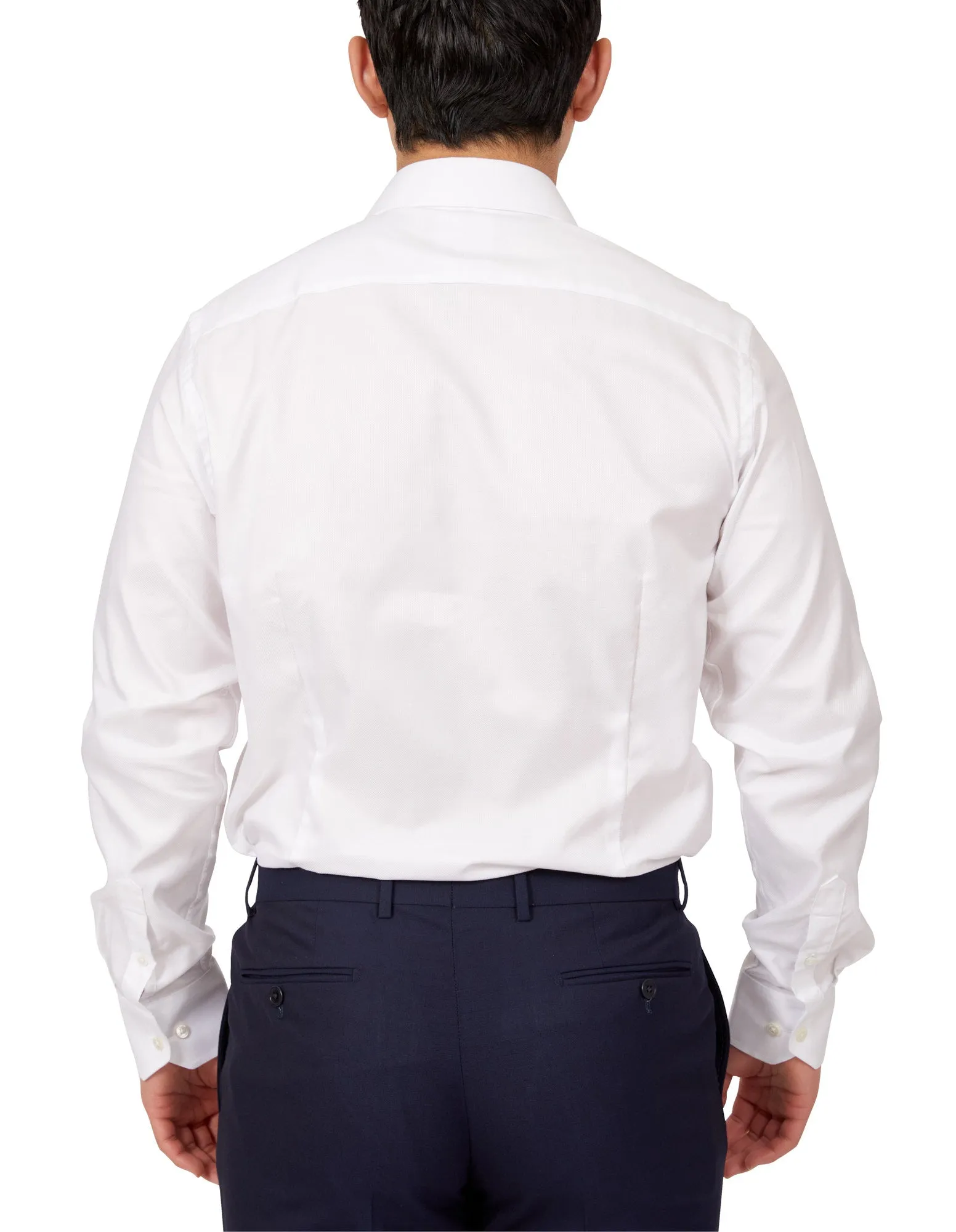 HENRY SARTORIAL Oxford Cotton Shirt Contemporary Fit WHITE
