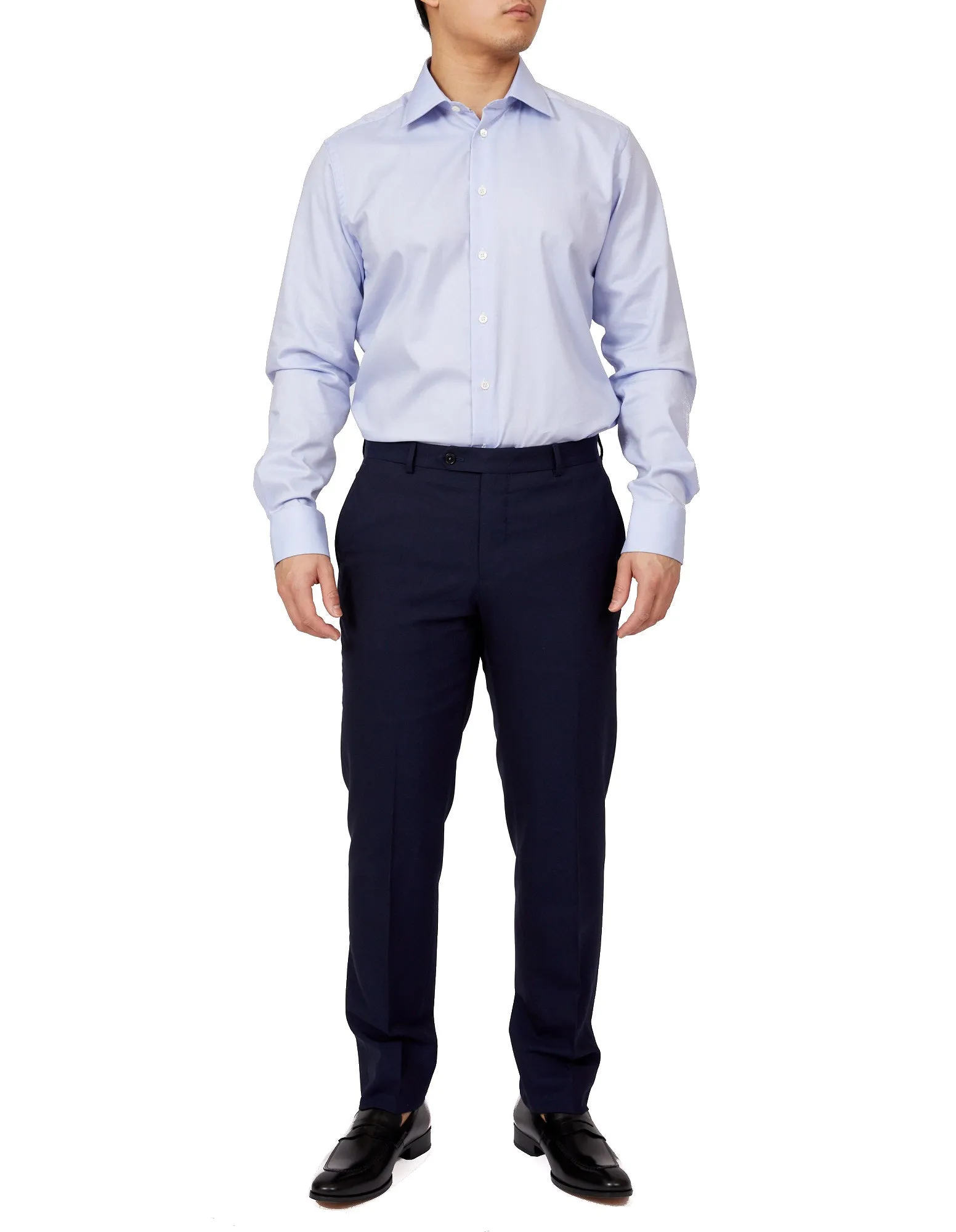 HENRY SARTORIAL Pinpoint Cotton Shirt Classic Fit BLUE