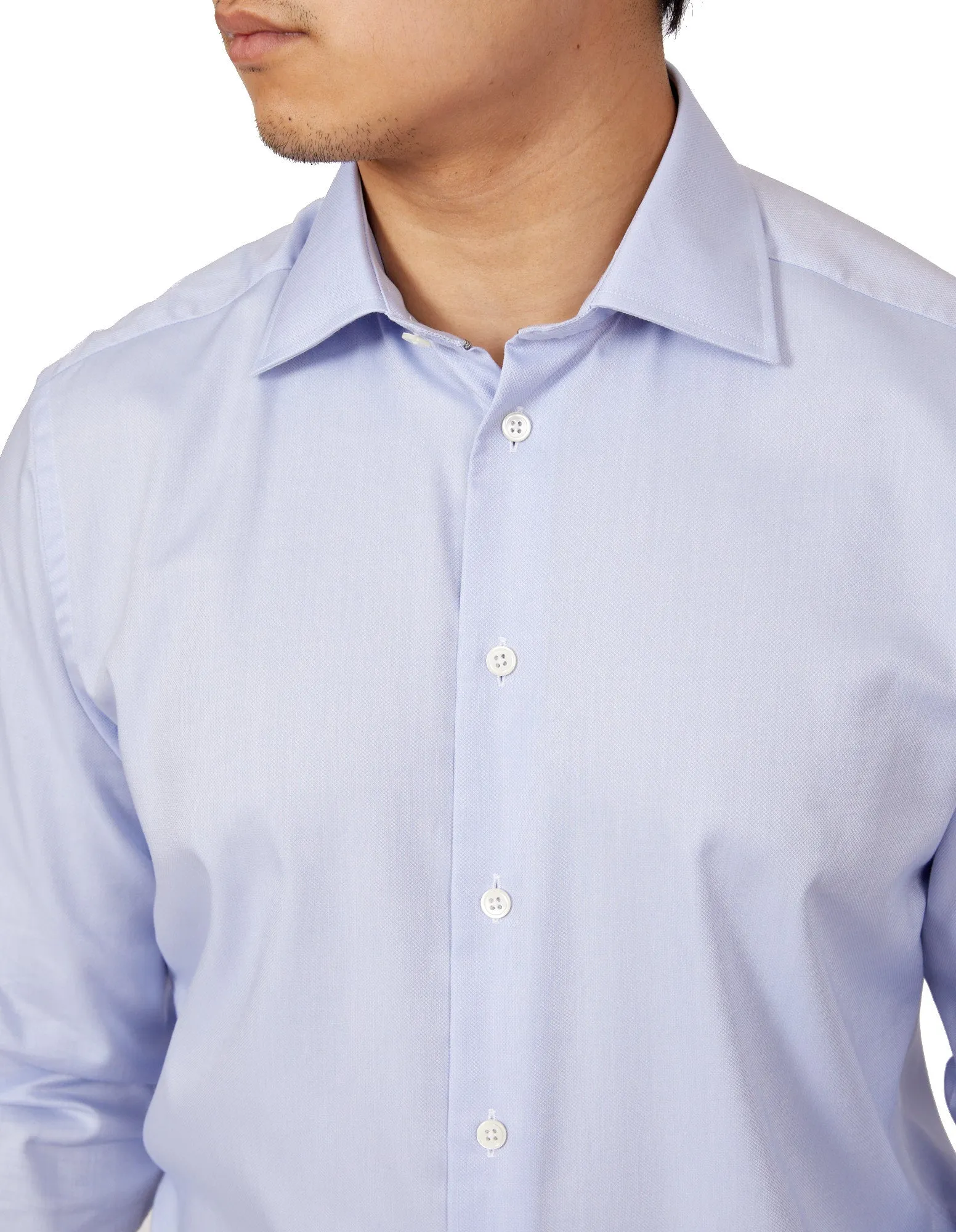 HENRY SARTORIAL Pinpoint Cotton Shirt Classic Fit BLUE