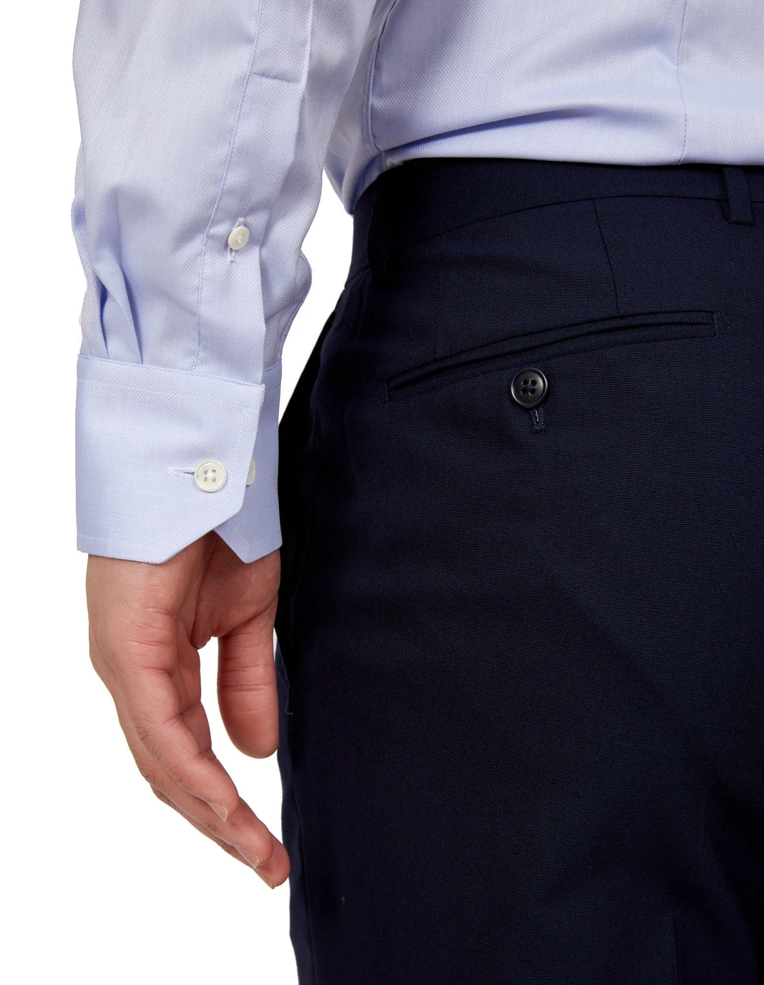 HENRY SARTORIAL Pinpoint Cotton Shirt Classic Fit BLUE