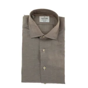 HENRY SARTORIAL X GHERARDI Long Sleeve Linen Blend Shirt BEIGE