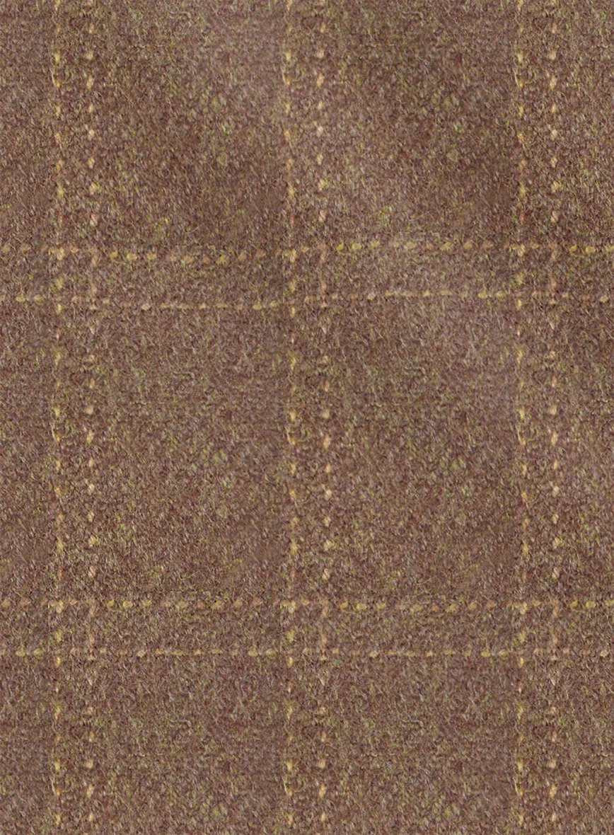 Highlander Dark Beige Windowpane Tweed Pants