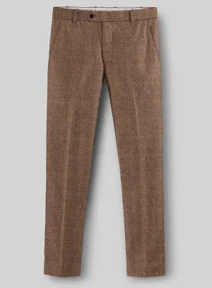 Highlander Dark Beige Windowpane Tweed Pants
